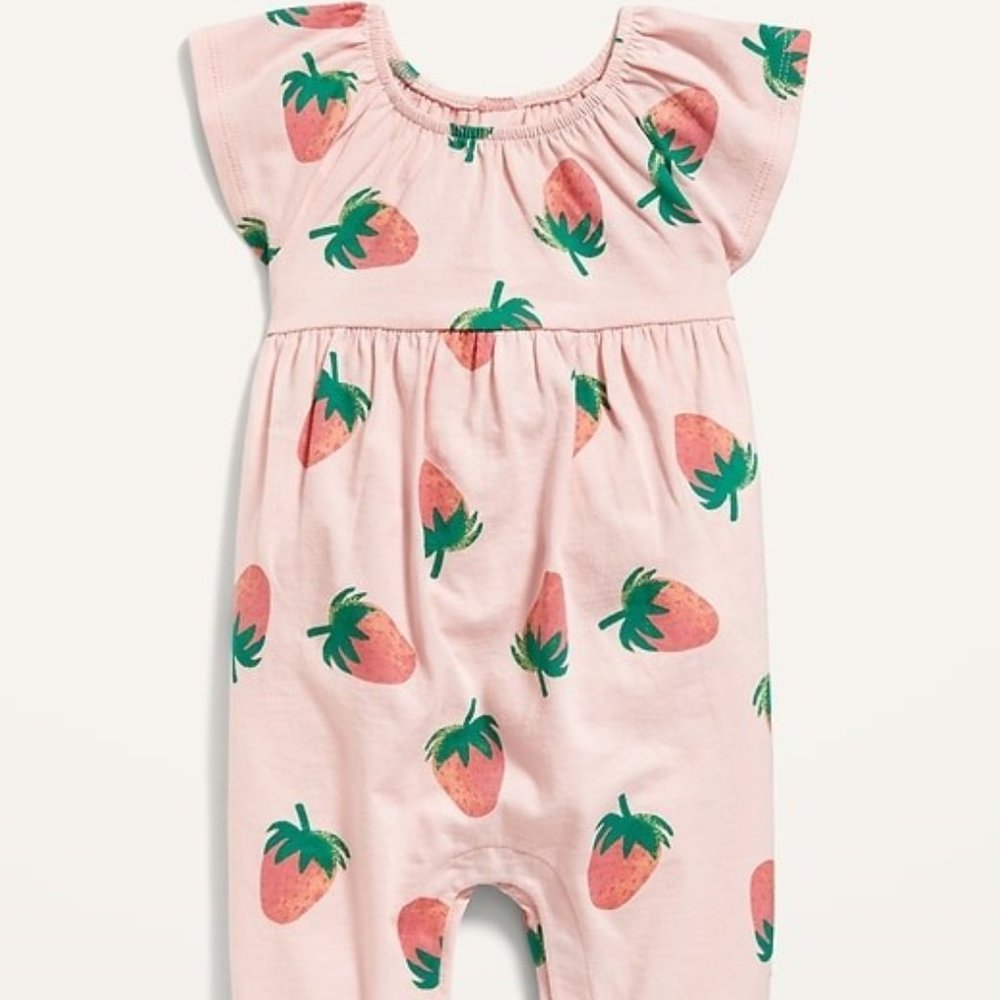 OLD NAVY Flutter-Sleeve Jersey Jumpsuit 18-24M